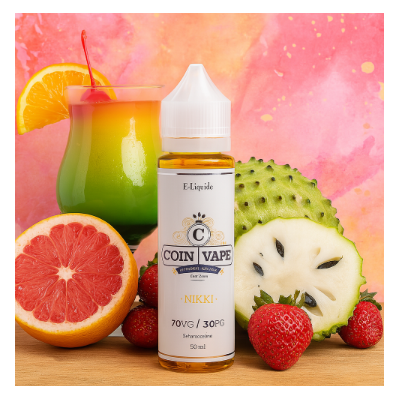 50 ml NIKKI - von COIN VAPE BY SAVOUREA - shortfill 0mgLieferumfang: 50 ml NIKKI - von COIN VAPE BY SAVOUREAEntdecken Sie die Coin Vape Liquids von Savourea im praktischen Shortfill Format mit 50ml Liquid! Das Liquid Nikki kommt mit einem superfruchtigen Cocktail aus Grapefruit, Stachelannone (mit einem Geschmack zwischen Litschi und Mango), Erdbeere und Kaktussaft. Ein erfrischendes Feuwerk mit vielen aromatischen Nuancen!60ml Flasche mit 50ml hochdosiertem Aroma. Zum Verdünnen mit Nikotin-Shots (20mg/ml) für den gewünschten Nikotingehalt: 1 Shot für 3mg/ml und 2 Shots für 6mg/ml. Bei mehreren Shots muss ein grösserer Behälter vorgesehen werden.PG/VG-Verhältnis: 30/70.Hergestellt in Frankreich.9145Coin Vapes13,20 CHFsmoke-shop.ch13,20 CHF
