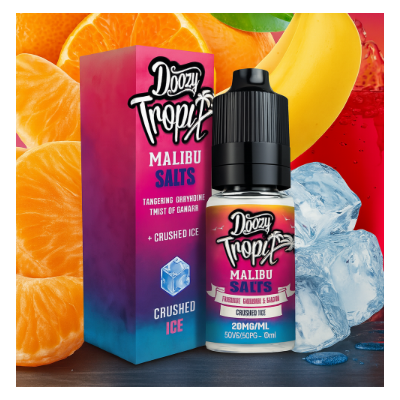 Doozy Vape Tropix Salt Malibu 10ml - 20mgMalibu von Doozy Vape ist eine köstliche Mischung aus Mandarine und Grenadine mit einem Hauch von Banane und zerstoßenem Eis. Diese komplexe Mischung ist eine wahrhaft exotische Erfahrung, die es zu genießen gilt. Entdecken Sie Malibu... den Geschmack des Paradieses.Malibu von Doozy Salts ist ein Nikotinsalz, das 10 mg oder 20 mg Nikotin enthält.50% | VG / PG9821Doozy Liquids5,50 CHFsmoke-shop.ch5,50 CHF Doozy Vape Tropix Salt Malibu 10ml - 20mgMalibu von Doozy Vape ist eine köstliche Mischung aus Mandarine und Grenadine mit einem Hauch von Banane und zerstoßenem Eis. Diese komplexe Mischung ist eine wahrhaft exotische Erfahrung, die es zu genießen gilt. Entdecken Sie Malibu... den Geschmack des Paradieses.Malibu von Doozy Salts ist ein Nikotinsalz, das 10 mg oder 20 mg Nikotin enthält.50% | VG / PG9821Doozy Liquids5,50 CHFsmoke-shop.ch5,50 CHF