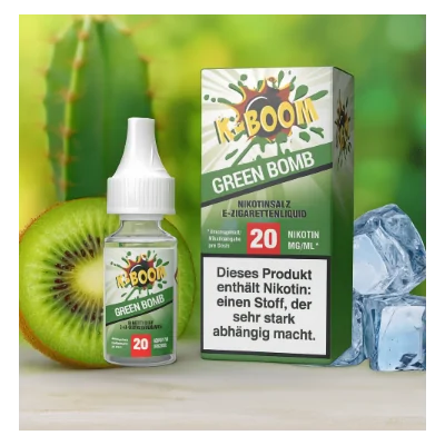 10 ml - K-Boom Nikotinsalz - Green Bomb 20mgK-BOOMGreen Bomb&nbsp;- NikotinsalzEine perfekte Kombination aus leckerem feinen Kaktus, reifer fruchtiger Kiwi und einem Hauch an Frische.Aroma:&nbsp;Kaktus, Kiwi, Kühle!Nikotinmenge: 20mg NikotinsalzInhalt: 10 ml Liquid für E-ZigarettenInhaltsstoffe: pflanzliches Glycerin, Propylenglykol, Nikotinsalz10917K-Boom5,90&nbsp;CHFsmoke-shop.ch5,90&nbsp;CHF