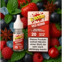 10 ml - K-Boom Nikotinsalz - Red Bomb 20mgK-BOOMRed Bomb - NikotinsalzDer perfekte Mix aus roten Früchten, Trauben, Eukalyptus und Anis, getoppt mit erfrischendem Menthol!Aroma: rote Früchte, Trauben, Eukalyptus, Anis, MentholNikotinmenge: 20mg NikotinsalzInhalt: 10 ml Liquid für E-ZigarettenInhaltsstoffe: pflanzliches Glycerin, Propylenglykol, Nikotinsalz10915K-Boom5,90 CHFsmoke-shop.ch5,90 CHF