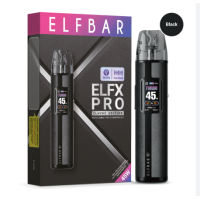 Elf Bar - ELF X PRO - Kit - Vers. Farben - 1200 mah - Airflow - Mesh Coils USB-CDas Elfbar ELFX Pro Pod Kit ist ein leistungsstarkes, wiederaufladbares Pod-System mit 1200mAh Akku, stufenloser Airflow und grossem Display. Dank USB-C-Schnellladung und nachfüllbaren Liquid Pods bietet es ein nachhaltiges und individuell anpassbares Dampferlebnis für MTL- und RDL-Dampfer. - Leistungsstarker Akku mit 1200 mAh und 45 W Ausgangsleistung-Modernes Farbdisplay mit präziser Leistungskontrolle- Turbo-Modus für extra viel Dampf &amp; intensives Aroma- Elegantes Gehäuse im hochwertigen Leather-Look- Kompatibel mit allen Elfliq LiquidsDas ELFX Pro Refillable Kit ist die Premium-Version des beliebten ELFX Kits – kompakt, wiederbefüllbar und jetzt mit mehr Power und noch mehr Features. Durch das robuste Gehäuse aus Zink-Legierung mit texturierten Kunstleder-Elementen überzeugt das Gerät optisch und liegt sicher in der Hand.Das brillante 0.96 Zoll Farbdisplay zeigt dir alle wichtigen Infos auf einen Blick – von Akkustand und Zugzähler bis zur Leistung. Du hast die Wahl zwischen zwei Leistungsmodi: dem sparsamen Eco-Modus oder dem leistungsstarken Turbo-Modus für intensiveren Dampf.Über die separate Multifunktionstaste navigierst du intuitiv durch das Menü, schaltest das Gerät ein/aus, passt die Leistung an oder sperrst einzelne Funktionen. Für maximale Personalisierung steht dir ein Smart- und ein Custom-Modus zur Verfügung.Die 3-stufige Airflow-Control an der Seite ermöglicht eine präzise Luftregulierung – ideal für MTL, RDL oder DL. Das Top-/Side-Fill-System mit Silikonverschluss sorgt für sauberes und unkompliziertes Nachfüllen.Mit dem ELFX Pro holst du dir nicht nur ein leistungsstarkes, sondern auch ein stilvolles Pod-System mit ausdauerndem 1200 mAh Akku und intelligenter Bedienung.Lieferumfang: 1 x Elfbar ELFX Pro Refillable Pod Mod Akkuträger1 x Elfbar ElfX Dual Mesh Pod Tank Verdampfer 0.8 Ohm1 x Elfbar ElfX Dual Mesh Pod Tank Verdampfer 0.6 Ohm1 x USB Typ-C Ladekabel1 x Bedienungsanleitung16774Elf Bar - Disposable Pods29,90 CHFsmoke-shop.ch29,90 CHF