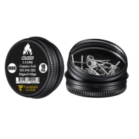 Fused Clapton Coils Ni80 0.38 Ohm (10pcs) - Thunder Cloud x Mike VapesFused Clapton Coils Ni80 0.38 Ohm (10pcs) - Thunder Cloud x Mike VapesVormontierte Ni80-Coils, die perfekt für den Blaze Solo 2 RTA geeignet sind.3-Core Clapton: 29G×3+38G.5 Umdrehungen auf einer 3.5mmØ Achse.Wert von 0.38Ω bei Single Coil.Verkauft in Schachteln mit 10Stk.16819Thunder Cloud x EL MONO VAPEADO R11,90 CHFsmoke-shop.ch11,90 CHF