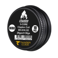 Fused Clapton Coils Ni80 0.30 Ohm (10pcs) - Thunder Cloud x Mike VapesFused Clapton Coils Ni80 0.30 Ohm (10pcs) - Thunder Cloud x Mike VapesVormontierte Ni80-Coils, die perfekt für den Blaze Solo 2 RTA geeignet sind.3-Core Clapton: 29G×3+38G.5 Umdrehungen auf einer 3.0mmØ Achse.Wert von 0.30Ω bei Single Coil.Verkauft in Schachteln mit 10Stk.16819Thunder Cloud x EL MONO VAPEADO R11,90 CHFsmoke-shop.ch11,90 CHF