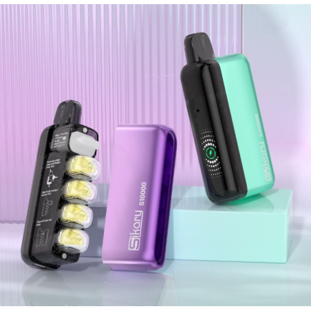 SKE Sikary S10000 Disposable Vape - 2ml Pod + 8x (18ml) Liquid Pods - USB C
