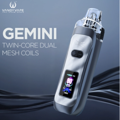 Pack Pod Gemini - 80 Watt - 2400 mAh - USB C - Vandy Vape - vers. FarbenPack Pod Gemini - Vandy Vape - vers. FarbenDer Gemini von Vandy Vape ist ein kompakter, aber dennoch sehr leistungsstarker Pod mit extremer Vielseitigkeit und setzt neue Maßstäbe!Integrierter 2400-mAh-Akku, der über USB-C aufgeladen wird.Einstellbare Leistung von 5 bis 80 Watt.Fassungsvermögen von 5,5 ml und seitliche Befüllung.In die Kartusche integrierter Twin Core Dual Mesh-Widerstand mit außergewöhnlicher Intensität.Kompatibel mit Kartuschen der Gemini-Serie und der BB Box RBA-Kartusche (nicht im Lieferumfang enthalten).Einstellbarer Airflow, perfekt für MTL- bis DL-Züge.Klares und gut lesbares 0,96-Zoll-TFT-Display.Robuste Konstruktion aus Zinklegierung und PCTG.16856Vandy Vape Full Steam Ahead48,00 CHFsmoke-shop.ch48,00 CHF Pack Pod Gemini - 80 Watt - 2400 mAh - USB C - Vandy Vape - vers. FarbenPack Pod Gemini - Vandy Vape - vers. FarbenDer Gemini von Vandy Vape ist ein kompakter, aber dennoch sehr leistungsstarker Pod mit extremer Vielseitigkeit und setzt neue Maßstäbe!Integrierter 2400-mAh-Akku, der über USB-C aufgeladen wird.Einstellbare Leistung von 5 bis 80 Watt.Fassungsvermögen von 5,5 ml und seitliche Befüllung.In die Kartusche integrierter Twin Core Dual Mesh-Widerstand mit außergewöhnlicher Intensität.Kompatibel mit Kartuschen der Gemini-Serie und der BB Box RBA-Kartusche (nicht im Lieferumfang enthalten).Einstellbarer Airflow, perfekt für MTL- bis DL-Züge.Klares und gut lesbares 0,96-Zoll-TFT-Display.Robuste Konstruktion aus Zinklegierung und PCTG.16856Vandy Vape Full Steam Ahead48,00 CHFsmoke-shop.ch48,00 CHF