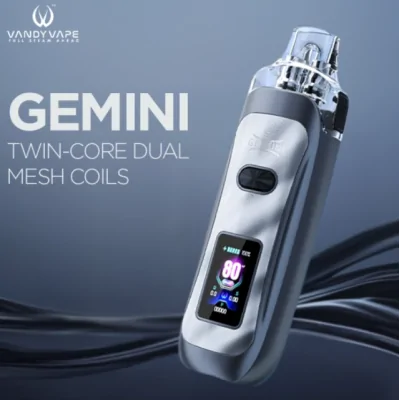 Pack Pod Gemini - 80 Watt - 2400 mAh - USB C - Vandy Vape - vers. FarbenPack Pod Gemini - Vandy Vape - vers. FarbenDer Gemini von Vandy Vape ist ein kompakter, aber dennoch sehr leistungsstarker Pod mit extremer Vielseitigkeit und setzt neue Maßstäbe!Integrierter 2400-mAh-Akku, der über USB-C aufgeladen wird.Einstellbare Leistung von 5 bis 80 Watt.Fassungsvermögen von 5,5 ml und seitliche Befüllung.In die Kartusche integrierter Twin Core Dual Mesh-Widerstand mit außergewöhnlicher Intensität.Kompatibel mit Kartuschen der Gemini-Serie und der BB Box RBA-Kartusche (nicht im Lieferumfang enthalten).Einstellbarer Airflow, perfekt für MTL- bis DL-Züge.Klares und gut lesbares 0,96-Zoll-TFT-Display.Robuste Konstruktion aus Zinklegierung und PCTG.16856Vandy Vape Full Steam Ahead33,60 CHFsmoke-shop.ch33,60 CHF
