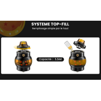 Dragon Ball Sub-Ohm - Fumytech - Fertigcoil-Verdampfer 25mmFumytech überarbeitet seinen legendären Dragon Ball, einen einzigartigen Sub-Ohm-Clearomizer, der ikonisches Design und beeindruckende Leistung vereint!Hervorragendes Fassungsvermögen von 5,5 ml.Einfaches und sauberes Befüllen von oben durch eine Viertelumdrehung.Mesh-Widerstände garantieren eine hervorragende Geschmacksentfaltung und eine hohe Dampfproduktion (0,15, 0,20, 0,30 und 0,40 Ω im Lieferumfang enthalten).Schnelles und effizientes System zum Austausch der „Plug-and-Vape”-Widerstände.Kompatibel mit den Widerständen der FTC-Serie.Präzise einstellbarer Top-Airflow, auslaufsicher, perfekt für DL-Züge.Austauschbares 810er Drip Tip.Robuste Konstruktion aus Edelstahl und Ultem.Durchmesser von 25 mm, sodass er mit einer Vielzahl von Boxen und Mods bündig abschließt.Lieferumfang 1 x Clearomizer Dragon Ball Sub-Ohm1 x Mesh-Widerstand 0,15 Ohm1 x Mesh-Widerstand 0,20 Ohm1 x Mesh-Widerstand 0,30 Ohm (vorinstalliert)1 x Mesh-Widerstand 0,40 Ohm2 x Drip Tip 8101 x Set Silikondichtungen1 x BedienungsanleitungEigenschaften Abmessungen: 55,0 x 35,0 mmØ (25,0 mmØ Basis) Gewicht: 96 gMaterialien: Edelstahl, UltemFassungsvermögen: 5,5 mlBefüllung: Von obenMesh-WiderständeEinstellbarer oberer LuftstromAuslaufsicher16865Fumytech49,90 CHFsmoke-shop.ch49,90 CHF