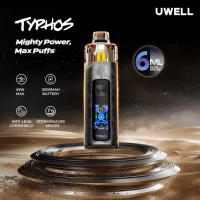 Pack Pod Typhos MTL/RDL - Uwell - 6 ml - 2000 mAh - USB C - 45 WattKraft, Kompaktheit und Leistung sind die Schlagworte, die den Typhos Pod von Uwell perfekt definieren.Eingebauter 2000mAh-Akku mit hoher Leistungsdichte, der über USB-C (Kabel nicht enthalten) schnell mit 2A aufgeladen werden kann.Einstellbare Leistung bis zu 45 Watt.Zwei Nutzungsmodi: Storm (starker Hit) und Waves (sanfte Aromen).Fassungsvermögen von 6ml und Befüllung von der Seite.In die Kartusche integrierter Dual Mesh-Widerstand in 3 Werten erhältlich: 0,3 (45W), 0,6 (25W) oder 0,8 Ohm (18W).Kompatibel mit den Patronen der Typhos-Serie.Einstellbare Airflow perfekt für MTL- bis DL-Züge.CoreShield Technologie gegen Auslaufen.Klares, gut lesbares 1,05" HD TFT-Display mit mehreren auswählbaren Themen.Aktivierung per Knopfdruck oder automatisch durch Inhalation.16873Uwell 32,00 CHFsmoke-shop.ch32,00 CHF