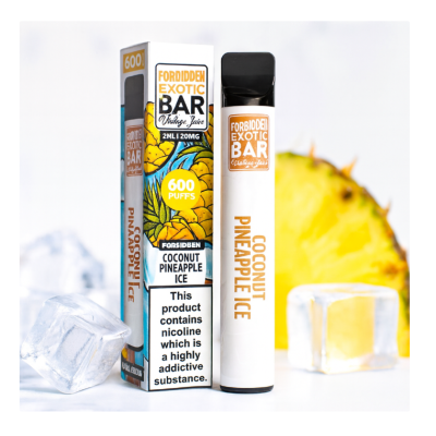 Forbidden Exotic Disposable Bar - Coconut Pineapple Ice 20mgForbidden Exotic Disposable Bar - Coconut Pineapple Ice 20mgEine scharfe Ananas beim Einatmen wird durch eine weiche Kokosnuss und kühles Eis für ein vielschichtiges Vape ausgeglichen, ideal für diejenigen, die exotische Aromen genießen.Marke: Forbidden FruitsTyp: Einweg-VapeStil: Exotischer RiegelAnzahl der Züge: 600Geschmacksrichtungen: Frucht, Nuss, Eis & CoolStichworte: Kokosnuss, Ananas, Eis & KühlNikotin: 20mgVG/PG: 50/5012278Forbidden Fruits uk Liquids3,50 CHFsmoke-shop.ch3,50 CHF Forbidden Exotic Disposable Bar - Coconut Pineapple Ice 20mgForbidden Exotic Disposable Bar - Coconut Pineapple Ice 20mgEine scharfe Ananas beim Einatmen wird durch eine weiche Kokosnuss und kühles Eis für ein vielschichtiges Vape ausgeglichen, ideal für diejenigen, die exotische Aromen genießen.Marke: Forbidden FruitsTyp: Einweg-VapeStil: Exotischer RiegelAnzahl der Züge: 600Geschmacksrichtungen: Frucht, Nuss, Eis & CoolStichworte: Kokosnuss, Ananas, Eis & KühlNikotin: 20mgVG/PG: 50/5012278Forbidden Fruits uk Liquids3,50 CHFsmoke-shop.ch3,50 CHF