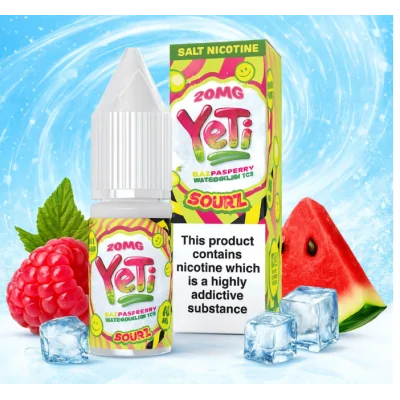 Yeti Sourz Raspberry Watermelon Ice 10ml E-Liquid - Salt 20mgLieferumfang: 1x Yeti Sourz Raspberry Watermelon Ice 10ml E-Liquid - Salt 20mgGeschmack:Erfrischen Sie sich mit der Kombination aus gefrorenem Wassermelonen-Slush und geeister Himbeere von Yeti. Der geheimnisvolle saure Schnee sorgt für eine erfrischende und spritzige Abwechslung.   Yeti Sourz Raspberry Watermelon Ice - enthält 20mg Nikotin pro 10ml FlascheVG/PG 60/40Schnelle NikotinaufnahmeSanfteres Gefühl im Hals, trotz höherer Dosierungneutralerer GeschmackOptimal nutzbar für POD Systeme oder MTL Tanks15494Yeti E-Liquid UK5,50 CHFsmoke-shop.ch5,50 CHF