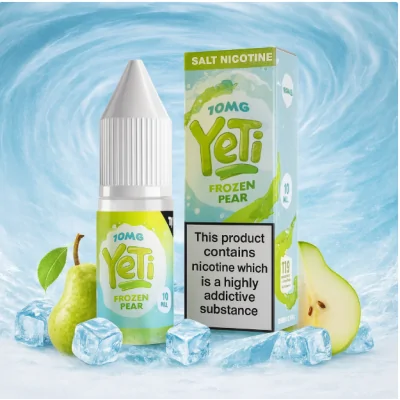 Yeti Salt - Frozen Pear 10ml E Liquid - Salt 20mgLieferumfang: 1x Yeti Salt - Frozen Pear 10ml E Liquid - Salt 20mgGeschmack:Saftige, saftige Birnen, die im Schnee zu Birnensickles gepresst werden. Ein erfrischender Tagesgenuss, der dich auf deiner Reise zum geheimnisvollen Yeti begleitet.Yeti Salt - Frozen Pear enthält 20mg Nikotin pro 10ml FlascheVG/PG 60/40Schnelle NikotinaufnahmeSanfteres Gefühl im Hals, trotz höherer Dosierungneutralerer GeschmackOptimal nutzbar für POD Systeme oder MTL Tanks15484Yeti E-Liquid UK5,50&nbsp;CHFsmoke-shop.ch5,50&nbsp;CHF
