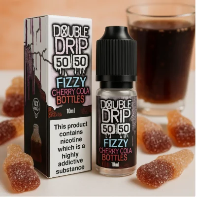 Fizzy Cherry Cola Bottles 10ml von Double Drip 18mgLieferumfang: Fizzy Cherry Cola Bottles 10ml Liquid von Double Drip -18mg (50/50 PG/VG)Frisch aus dem Geschmackslabor von Double Drip kommt dieser erstaunlich leckere Cola-Genuss mit einem Bonbonmantel! Fizzy Cherry Cola Bottles ist chaotischer Mix aus saftigen Kirschen und einer frischen Cola mit einer süssen Kopfnote aus prickelndem Sorbet. Dazu gesellt sich subtile Schicht aus Zimt, Nelken und Muskatnuss und verleihen dieser zuckersüssen Komposition eine wärmende Herz-Note.Nikotinstärke 18mgMischverhältnis:18mg = 50/50 PG/PG9963Double Drip Coil Sauce UK3,90 CHFsmoke-shop.ch3,90 CHF Fizzy Cherry Cola Bottles 10ml von Double Drip 18mgLieferumfang: Fizzy Cherry Cola Bottles 10ml Liquid von Double Drip -18mg (50/50 PG/VG)Frisch aus dem Geschmackslabor von Double Drip kommt dieser erstaunlich leckere Cola-Genuss mit einem Bonbonmantel! Fizzy Cherry Cola Bottles ist chaotischer Mix aus saftigen Kirschen und einer frischen Cola mit einer süssen Kopfnote aus prickelndem Sorbet. Dazu gesellt sich subtile Schicht aus Zimt, Nelken und Muskatnuss und verleihen dieser zuckersüssen Komposition eine wärmende Herz-Note.Nikotinstärke 18mgMischverhältnis:18mg = 50/50 PG/PG9963Double Drip Coil Sauce UK3,90 CHFsmoke-shop.ch3,90 CHF