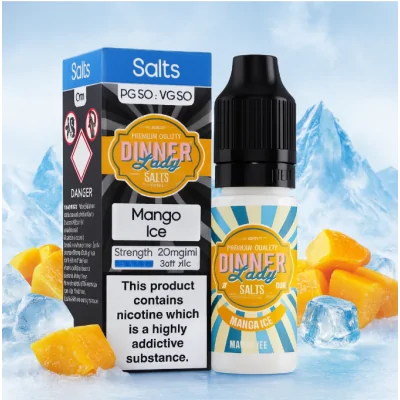 10 ml Dinner Lady - Mango ICE Salt TPD2 20mg Nikotinsalz10 ml Dinner Lady - Mango ICE Salt TPD2 20mg NikotinsalzLiquid Mango Ice - Dinner Lady Nicotine SaltFrischer Mangoshake eiskalt serviert.Lieferumfang:PET-Flasche mit dünnem Tropfer und kindersicherem VerschlussInhalt: 10 mlNikotinsalze:Nikotinsalz E-Liquids zum Nachfüllen von E-Zigaretten. Nikotinsalze sind bei der Inhalation wesentlich geschmacksneutraler und sanfter, sodass die sonst übliche scharfe bittere Note entfällt und der Hustenreiz nahezu nicht vorhanden ist.8848Dinner Lady5,90 CHFsmoke-shop.ch5,90 CHF