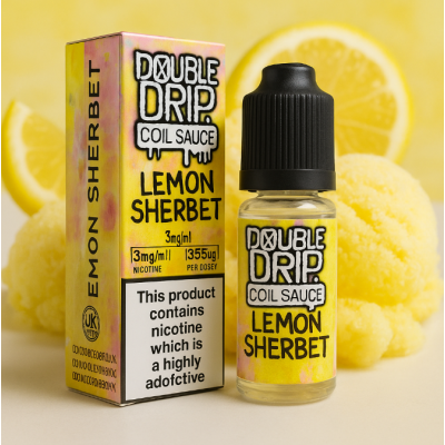 Lemon Sherbet 10ml Liquid von Double Drip - 3mgLieferumfang: Lemon Sherbet 10ml Liquid von Double Drip vers. StärkenLemon Sherbet E-Liquid von Double Drip ist eine scharfe und zitrusartige Mischung aus Zitronen beim Einatmen, mit einem süßen Abgang. Abgerundet mit einem zuckerhaltigen und leicht sauer schmeckenden Sorbet.Lemon Sherbet E-Flüssigkeit von Double Drip kommt als 10ml E-Liquid mit 0, 3 oder 6mg von Nikotin.Zitronegeschmack mit süssem AbgangMischverhältnis: 3 mg = 20/80 PG/VG 6 mg = 20/80 PG/VGNikotinstärke: 3 mg oder 6 mg (20/80 PG/VG )10657Double Drip Coil Sauce UK4,40 CHFsmoke-shop.ch4,40 CHF