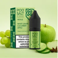 10 ml POD SALT FUSION - White Grape Cucumber - Nikotinsalz Liquid10 ml POD SALT FUSION - White Grape Cucumber -10 mg - Nikotinsalz Liquid...Geschmack:Es kommt eine köstliche und angenehm frische Mischung für den täglichen Vaping. Beim Einatmen geniesst du eine Mischung aus süssen weissen Trauben und Äpfeln, während du beim Ausatmen von Noten frischer und knackiger Gurke begleitet wirst.50% | VG / PGInhalt: 10 mlNikotingehalt: 10mg oder  20 mgMischverhältnis: 50% PG / 50% VGInhaltstoffe: Propylenglykol, pflanzliches Glyzerin, Aromen, Nikotin 14237Pod Salt - Nikotinsaltz6,90 CHFsmoke-shop.ch6,90 CHF