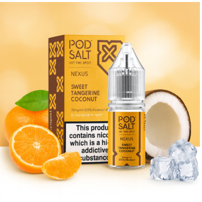 10 ml POD SALT FUSION - Sweet Tangerine Coconut - Nikotinsalz Liquid10 ml POD SALT FUSION - Sweet Tangerine -10 mg - Nikotinsalz Liquid...Geschmack:Verwöhne deinen Gaumen mit dieser unwiderstehlichen Kombination aus süsser Mandarine und zarter und cremiger Kokosnuss. Diese wunderbare Aromenkombination wirst du so schnell nicht vergessen.50% | VG / PGInhalt: 10 mlNikotingehalt: 10mg oder  20 mgMischverhältnis: 50% PG / 50% VGInhaltstoffe: Propylenglykol, pflanzliches Glyzerin, Aromen, Nikotin 14238Pod Salt - Nikotinsaltz6,90 CHFsmoke-shop.ch6,90 CHF