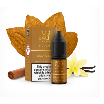 Pod Salt Fusion Origin - Cuban Creme 10ml - 20mgEine einzigartige Variante des klassischen kubanischen Tabaks. Genießen Sie die Noten der allerbesten handgefertigten Zigarren, mit reichhaltigen und formschönen Aromen und einem zarten Hauch von süßer Vanillecreme.- Geschmacksprofil: Tabak, Cubanische Zigarre- Inhalt: 10ml- Nikotinstärke: 11mg / 20mg- Mischungsverhältnis: 50VG/50PG- Empfohlen zur Verwendung mit: XROS Nano, Drag Q, Caliburn A2SFür das beste Pod Salt-Erlebnis empfehlen wir den MTL-Stil und jedes Gerät mit niedriger Wattzahl (10-20 Watt), mittlerem bis engem Zug und einem Widerstand von 0,8-1,2 Ohm.Pod Salt Origin - Cuban Creme 10ml - 20mgMit einem Nikotingehalt von 20mg/ml ist wenig Dampf erforderlich um den Nikotinbedarf zu befriedigen. Das Nikotinsalz ermöglicht einen viel sanfteren Throat Hit als regulär. Diese Kombination ist optimal für Podsystem und MTL-Verdampfer!Pod Salt repliziert die in Tabakblättern natürlich vorkommenden Nikotinsalze, um ein perfekt glattes Erlebnis mit minimaler Rachenreizung zu erzielen. Mit Nikotinsalzen wird das Nikotin schneller absorbiert und bleibt länger erhalten, um ein höheres Maß an Zufriedenheit zu erzielen als mit herkömmlichen Nikotin-E-Flüssigkeiten.Diese Kombination von Faktoren hilft mehr Rauchern beim Übergang vom Tabakkonsum, und auch viele derzeitige Vaper stellen den Wechsel ein. Stealth-Vaping war noch nie einfacher oder befriedigender.Inhalt: 10 mlNikotingehalt: 20 mgMischverhältnis: 50% PG / 50% VGInhaltstoffe: Propylenglykol, pflanzliches Glyzerin, Aromen, Nikotin13403Pod Salt - Nikotinsaltz6,90 CHFsmoke-shop.ch6,90 CHF Pod Salt Fusion Origin - Cuban Creme 10ml - 20mgEine einzigartige Variante des klassischen kubanischen Tabaks. Genießen Sie die Noten der allerbesten handgefertigten Zigarren, mit reichhaltigen und formschönen Aromen und einem zarten Hauch von süßer Vanillecreme.- Geschmacksprofil: Tabak, Cubanische Zigarre- Inhalt: 10ml- Nikotinstärke: 11mg / 20mg- Mischungsverhältnis: 50VG/50PG- Empfohlen zur Verwendung mit: XROS Nano, Drag Q, Caliburn A2SFür das beste Pod Salt-Erlebnis empfehlen wir den MTL-Stil und jedes Gerät mit niedriger Wattzahl (10-20 Watt), mittlerem bis engem Zug und einem Widerstand von 0,8-1,2 Ohm.Pod Salt Origin - Cuban Creme 10ml - 20mgMit einem Nikotingehalt von 20mg/ml ist wenig Dampf erforderlich um den Nikotinbedarf zu befriedigen. Das Nikotinsalz ermöglicht einen viel sanfteren Throat Hit als regulär. Diese Kombination ist optimal für Podsystem und MTL-Verdampfer!Pod Salt repliziert die in Tabakblättern natürlich vorkommenden Nikotinsalze, um ein perfekt glattes Erlebnis mit minimaler Rachenreizung zu erzielen. Mit Nikotinsalzen wird das Nikotin schneller absorbiert und bleibt länger erhalten, um ein höheres Maß an Zufriedenheit zu erzielen als mit herkömmlichen Nikotin-E-Flüssigkeiten.Diese Kombination von Faktoren hilft mehr Rauchern beim Übergang vom Tabakkonsum, und auch viele derzeitige Vaper stellen den Wechsel ein. Stealth-Vaping war noch nie einfacher oder befriedigender.Inhalt: 10 mlNikotingehalt: 20 mgMischverhältnis: 50% PG / 50% VGInhaltstoffe: Propylenglykol, pflanzliches Glyzerin, Aromen, Nikotin13403Pod Salt - Nikotinsaltz6,90 CHFsmoke-shop.ch6,90 CHF