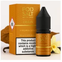 10 ml POD SALT Fusion - Origin Virginia Gold -20 mg - Nikotinsalz LiquidPod Salt Origin Virginia Gold 20mg Nikotin 30ml fängt die Essenz des klassischen Mid-West Rolling Tabaks mit einem tiefen, gut gerösteten Geschmack ein. Mild, aber geschmackvoll, ist dieses Liquid mit einem subtilen Hauch von süsser Vanille verbessert, wodurch eine glatte und befriedigende vape, dass Sie immer wieder für mehr kommen wird. Perfekt für Tabak-Enthusiasten, die einen raffinierten Vape für den ganzen Tag suchen.- Geschmacksprofil: Tabak, Vanille- Inhalt: 10ml- Nikotinstärke: 11mg / 20mg- Mischungsverhältnis: 50VG/50PGFür das beste Pod Salt-Erlebnis empfehlen wir den MTL-Stil und jedes Gerät mit niedriger Wattzahl (10-20 Watt), mittlerem bis engem Zug und einem Widerstand von 0,8-1,2 Ohm.10 ml POD SALT - Origin Virgina -20 mg - Nikotinsalz Liquid13402Pod Salt - Nikotinsaltz4,80 CHFsmoke-shop.ch4,80 CHF