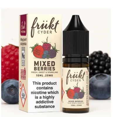 FRUKT CYDER SALT MIXED BERRIES 10ML - 20mgFRUKT CYDER SALT MIXED BERRIES 10ML - 20mgGeschmack:Frukt Cyder ist ein saftiger und köstlich erfrischender Geschmack, sehr ähnlich wie ein bekanntes alkoholisches Getränk, aber ohne den Kater.Dieser klassische Cidre-Geschmack wurde fachmännisch in Vape-Form nachgebildet. Eine Kombination aus wilden Beeren, darunter Blaubeeren und Himbeeren, die Sie erfrischt und Lust auf mehr von diesem saftigen Favoriten machen wird! PG/VG-Verhältnis: 50/50Nikotinsalz11198Frükt Cyder6,90 CHFsmoke-shop.ch6,90 CHF