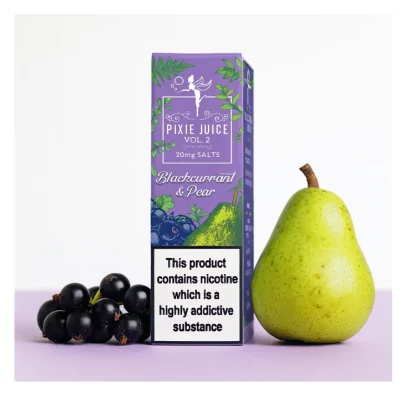 Pixie Juice Vol 2- Blackcurrant & Pear Nic Salts 10mlPixie Juice Vol 2- Blackcurrant &amp; Pear Nic Salts 10mlPixie Juice Vol 2 - Blackcurrant &amp; Pear Nicotine Salts E-Liquid, ist eine reizvolle Kombination von zwei verschiedenen Fruchtaromen, die zusammen kommen, um eine einzigartige und erfrischende Erfahrung vaping zu schaffen.Pixie Juice Vol 2 - Blackcurrant &amp; Pear Nicotine Salts E-Liquid 10ml - ist erhältlich in 10mg/ml + 20mg/ml.14566Pixi Juice - Vol. 2 - Nikotinsalz Liquids5,50 CHFsmoke-shop.ch5,50 CHF