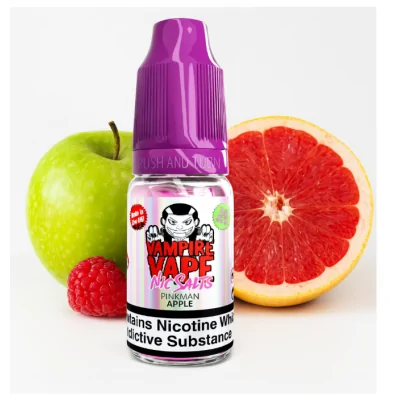Vampire Vape Nic Salt - Pinkman Apple - 10ml -20 mgLieferumfang: 1x Vampire Vape Nic Salt - Pinkman Apple - 10ml -20 mgGeschmack:Pinkman Apple ist ein knackiges, süßes Abenteuer, das die Schärfe frischer Äpfel aus dem Obstgarten mit den üppigen Beeren des klassischen Pinkman vermischt. Es ist eine köstliche Mischung, die zwischen spritzig und süß tanzt, wie ein saftiger Apfel, der in Beerenkompott getaucht ist. Jeder Zug ist ein frischer Biss in das Apfel-Beeren-Glück, perfekt für alle, die eine knackige, geschmackvolle Note lieben. Nic Salts sind in 10mg und 20mg in 10ml Flaschen mit einer 50VG/50PG Mischung erhältlich.15327Vampire Vape5,50 CHFsmoke-shop.ch5,50 CHF