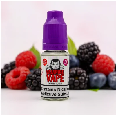 Vampire Vape Nic Salt - Vamp Toes - 10ml - 20mgLieferumfang: 1x Vampire Vape Nic Salt - Vamp Toes - 10ml - 20mgVamp Toes ist ein fruchtiges und saftiges Aroma, das süß und duftend ist. Saftige schwarze Johannisbeeren wurden mit einem Hauch von frisch gepflückten Himbeeren und süßen Trauben vermischt. Diese Beerenmischung, inspiriert durch den klassischen Likör, ist vollgepackt mit erfrischenden Aromen und hat einen kräftigen Kick mit einem lang anhaltenden Nikotinstoß.Vamp Toes Nic Salts sind in 10mg und 20mg in 10ml Flaschen mit einer 50VG/50PG Mischung erhältlich.13768Vampire Vape5,40 CHFsmoke-shop.ch5,40 CHF Vampire Vape Nic Salt - Vamp Toes - 10ml - 20mgLieferumfang: 1x Vampire Vape Nic Salt - Vamp Toes - 10ml - 20mgVamp Toes ist ein fruchtiges und saftiges Aroma, das süß und duftend ist. Saftige schwarze Johannisbeeren wurden mit einem Hauch von frisch gepflückten Himbeeren und süßen Trauben vermischt. Diese Beerenmischung, inspiriert durch den klassischen Likör, ist vollgepackt mit erfrischenden Aromen und hat einen kräftigen Kick mit einem lang anhaltenden Nikotinstoß.Vamp Toes Nic Salts sind in 10mg und 20mg in 10ml Flaschen mit einer 50VG/50PG Mischung erhältlich.13768Vampire Vape5,40 CHFsmoke-shop.ch5,40 CHF