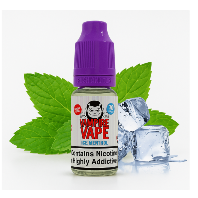 Vampire Vape Nic Salt - Ice Menthol - 10ml - 20mgLieferumfang: 1x Vampire Vape Nic Salt - Ice Menthol - 10ml - 20mgIce Menthol ist ein kühler Minzgeschmack mit einem erfrischenden Schuss Menthol. Die kräftigen Aromen haben einen scharfen, knackigen Hit und enthalten kühlende Eigenschaften ähnlich wie Kaugummi. Diese palettenreinigende Flüssigkeit hat einen leicht süßen Geschmack, ein starkes Aroma und einen harten Kehlkopfschlag. Ice Menthol Nic Salts sind in 10mg und 20mg in 10ml Flaschen mit einer 50VG/50PG Mischung erhältlich.13770Vampire Vape5,40 CHFsmoke-shop.ch5,40 CHF