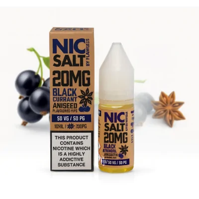 Nic Salt - Blackcurrant Aniseed 10ml By Flawless - 20mg - Nikotinsalz-Lieferumfang: 1x Nic Salt - Blackcurrant Aniseed 10ml By Flawless - 20mg - Nikotinsalz-10ml Pet 50/50 VP/PGGeschmack:&nbsp;Blackcurrant Aniseed Nic Salt von Flawless kombiniert süße Noten mit einem fruchtigen Nachgeschmack. Die schwarze Johannisbeere hat eine saftige Basis mit einem zuckrigen Nachgeschmack, der durch einen Anis-Abgang intensiviert wird.Nic Salts werden direkt aus dem natürlichen Tabakblatt extrahiert, während herkömmliche E-Säfte mit einer Form von künstlichem Nikotin hergestellt werden, die Free Base genannt wird.Der größte Nachteil der Verwendung der dünneren freien Basis E-Flüssigkeit ist, dass, wenn Sie ein starker Raucher suchen, um aufzuhören, die hohe Nikotin E Flüssigkeiten (12-18mg) kann sehr hart auf die Kehle und kann Beschwerden verursachen.Niksalze werden viel schneller vom Körper aufgenommen als herkömmliche E-Liquids, so dass Sie einen viel schnelleren Kick bekommen, um das Verlangen nach Nikotin in Schach zu halten.50%VG / 50% PG&nbsp;12788Flawless E-Liquid UK5,50&nbsp;CHFsmoke-shop.ch5,50&nbsp;CHF