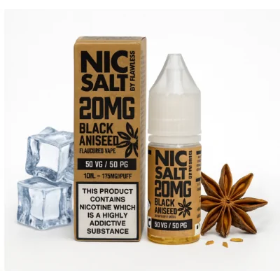 Nic Salt - Black Aniseed 10ml By Flawless 20 mg - Nikotinsalz-Lieferumfang: 1x Nic Salt - Black Aniseed 10ml By Flawless 20 mg  - Nikotinsalz-10ml Pet 50/50 VP/PGGeschmack: Black Aniseed Nic Salt von Flawless ist eine ausgeprägte Mischung von Gewürzen. Diese Mischung hat einen scharfen Anis-Twist, gefolgt von einem eiskalten Hit.Nic Salts werden direkt aus dem natürlichen Tabakblatt extrahiert, während herkömmliche E-Säfte mit einer Form von künstlichem Nikotin hergestellt werden, die Free Base genannt wird.Der größte Nachteil der Verwendung der dünneren freien Basis E-Flüssigkeit ist, dass, wenn Sie ein starker Raucher suchen, um aufzuhören, die hohe Nikotin E Flüssigkeiten (12-18mg) kann sehr hart auf die Kehle und kann Beschwerden verursachen.Niksalze werden viel schneller vom Körper aufgenommen als herkömmliche E-Liquids, so dass Sie einen viel schnelleren Kick bekommen, um das Verlangen nach Nikotin in Schach zu halten.50%VG / 50% PG 12787Flawless E-Liquid UK6,90 CHFsmoke-shop.ch6,90 CHF