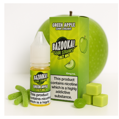 Bazooka Sour Straws Salt Nic Green Apple 10ml - 20mgLieferumfang: Bazooka Sour Straws Salt Nic Green Apple 10ml - 20mgGeschmack:Green Apple Sour Straws sind eine süße und zugleich würzige Bonbonmischung, die knackige grüne Granny Smith-Äpfel mit süßen Bonbons kombiniert. Darüber hinaus ist eine süß-saure Zuckerüberzug fügt eine verlockende würzigen Kick, um den Geschmack machen Ihre Geschmacksnerven kribbeln!Bazooka Nic Salt E-Liquid ist eine fantastische Marke, die ein Konzentrationsverhältnis von 50% VG und 50% Mixed PG hochwertige Lebensmittelaromen und Salt nic bietet. Eine perfekte Mischung für MTL vaping!50%/50%11273Bazooka Liquids USA5,20 CHFsmoke-shop.ch5,20 CHF Bazooka Sour Straws Salt Nic Green Apple 10ml - 20mgLieferumfang: Bazooka Sour Straws Salt Nic Green Apple 10ml - 20mgGeschmack:Green Apple Sour Straws sind eine süße und zugleich würzige Bonbonmischung, die knackige grüne Granny Smith-Äpfel mit süßen Bonbons kombiniert. Darüber hinaus ist eine süß-saure Zuckerüberzug fügt eine verlockende würzigen Kick, um den Geschmack machen Ihre Geschmacksnerven kribbeln!Bazooka Nic Salt E-Liquid ist eine fantastische Marke, die ein Konzentrationsverhältnis von 50% VG und 50% Mixed PG hochwertige Lebensmittelaromen und Salt nic bietet. Eine perfekte Mischung für MTL vaping!50%/50%11273Bazooka Liquids USA5,20 CHFsmoke-shop.ch5,20 CHF
