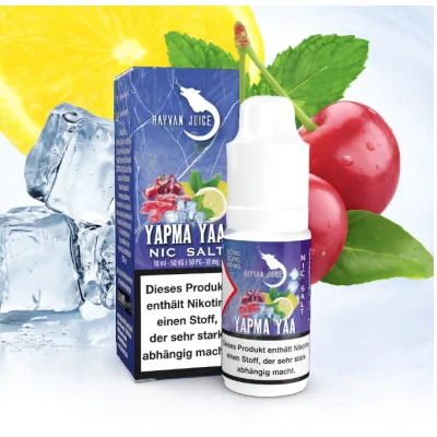 Hayvan Juice Nikotinsalz - Yapma Yaa 18mgLieferumfangHayvan Juice Nikotinsalz - Yapma Yaa 18mgHayvan Juice Nikotinsalz - Yapma Yaa 18mg - jetzt auch als Nikotinsalz Liquid mit 18mg. Leckere Zitrone trifft auf sonnengereifte Kirschen, erfrischende Minze und abgerundet mit angenehmer Frische.Aroma: Zitrone, Kirsche, Minze, FrischeNikotinmenge: 18mg NikotinsalzInhalt: 10ml für E-ZigarettenDosierempfehlung: 50% VG / 50% PGInhaltsstoffe: Propylenglycol, Glycerin, Aromen11357Hayvan Juice Aromen6,90 CHFsmoke-shop.ch6,90 CHF