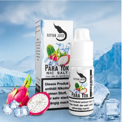 Hayvan Juice Nikotinsalz - Para Yok 18mgLieferumfangHayvan Juice Nikotinsalz - Para Yok 18mgGeschmack: Drachenfrucht mit Kaktus und ICE  Hayvan Juice Nikotinsalz - Para Yok 18mg - jetzt auch als Nikotinsalz Liquid mit 18mg. Eine fruchtige und erfrischende Mischung aus Zitrone, Kaktus und Drachenfrucht. Verfeinert mit angenehmer Frische! Aroma: Zitrone, Kaktus, Drachenfrucht, FrischeNikotinmenge: 18mg NikotinsalzInhalt: 10ml für E-ZigarettenDosierempfehlung: 50% VG / 50% PGInhaltsstoffe: Propylenglycol, Glycerin, Aromen11356Hayvan Juice Aromen6,90 CHFsmoke-shop.ch6,90 CHF