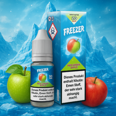 Freezer - Red Green Apple - Nikotinsalz Liquids 20mg/mlRed Green Apple von Freezer ist ein angenehm gekühlter Mix aus grünen und roten Äpfeln. Red Green Apple von Freezer ist ein angenehm gekühlter Mix aus grünen und roten Äpfeln.Geräteempfehlung: nachfüllbare Pod-Systeme10ml Flasche, 10mg oder 20mg Nikotinsalz.50VG/50PG14329Bro's Frost Aroma5,50 CHFsmoke-shop.ch5,50 CHF