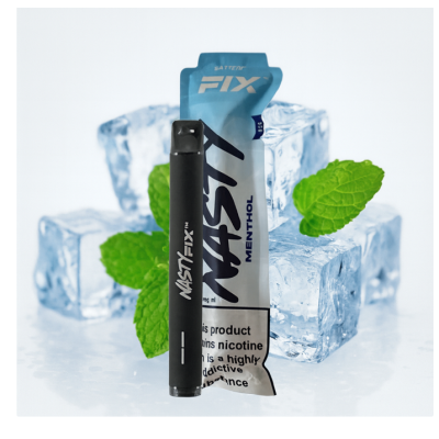 Nasty Juice Salt Nic Fix Version 2 Menthol 2ml - 20mg (nicht aufladbar)Nasty Juice Salt Nic Fix Version 2 Menthol 2ml - 20mg (nicht aufladbar)Nasty Juice Fix ist ein Einweg-Pen, der entwickelt wurde, um sicherzustellen, dass jeder die gleichen Nasty Juice-Aromen auf die einfachste Weise genießen kann.  Der Nasty Fix Bar bietet dem Nutzer ein unkompliziertes und einfaches Vape-Erlebnis.Nasty Juice Fix Menthol nic salt bietet den klassischen saftigen Geschmack einer fruchtigen Beerenmischung kombiniert mit einem kühlen Hauch von Menthol-Eis.NASTY FIX EINWEG VAPE POD EIGENSCHAFTEN:- Kompakt &amp; leicht- Problemlos &amp; einfach zu benutzen- Gleicher großartiger Geschmack und Zufriedenheit- Bequem und stilvoll- 2% (20mg)/1%(10mg) Nikotinstärke- Angetrieben von einer 700mAh Batterie- Enthält 2ml Nasty Salts e-Flüssigkeit- Liefert ca. 675 Züge- mit einstellbarer Airflow Control (Luftzug)Enthält:Nasty Juice Salt Nic Fix Version 2 Menthol 2ml - 10 oder 20mg (nicht aufladbar)Einweggerät , nicht aufladbar nicht auffüllbar11334Nasty Juice4,80 CHFsmoke-shop.ch4,80 CHF