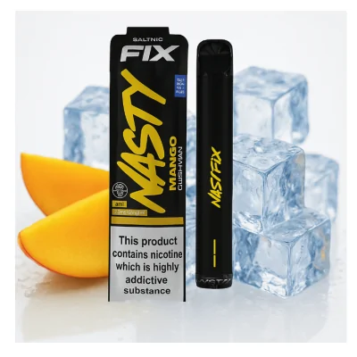 Nasty Juice Salt Nic Fix Version 2 Cushman - Mango 2ml - 20mgNasty Juice Salt Nic Fix Version 2 Cushman - Mango 2ml - 20mg (nicht aufladbar)Nasty Juice Fix ist ein Einweg-Pen, der entwickelt wurde, um sicherzustellen, dass jeder die gleichen Nasty Juice-Aromen auf die einfachste Weise genießen kann.&nbsp; Der Nasty Fix Bar bietet dem Nutzer ein unkompliziertes und einfaches Vape-Erlebnis.Nasty Juice Fix Salt Nic Fix Mango Banana- Cushman Banana e-liquid vereint zwei beliebte tropische Fruchtaromen und verleiht ihnen einen kühlen Abgang. Der süße und reife Geschmack von Mango und Banane kommt direkt durch, mit wenig Minze, die eine extra weiche Note hinzufügt.NASTY FIX EINWEG VAPE POD EIGENSCHAFTEN:- Kompakt &amp; leicht- Problemlos &amp; einfach zu benutzen- Gleicher großartiger Geschmack und Zufriedenheit- Bequem und stilvoll- 2% (20mg)/1%(10mg) Nikotinstärke- Angetrieben von einer 700mAh Batterie- Enthält 2ml Nasty Salts e-Flüssigkeit- Liefert ca. 675 Züge- mit einstellbarer Airflow Control (Luftzug)Enthält:Nasty Juice Salt Nic Fix Version 2 Cushman - Mango 2ml - 20mg (nicht aufladbar)Einweggerät , nicht aufladbar nicht auffüllbar11333Nasty Juice4,80&nbsp;CHFsmoke-shop.ch4,80&nbsp;CHF