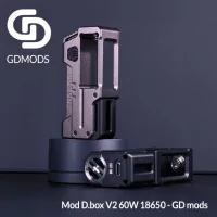 Mod D.box V2 60W - 18650 - GD mods YiHi SX600HL (für Boro Tank)Mit seinem außergewöhnlichen Chipsatz und seinem modernen Design besticht der High-End-Mod D.box V2 von GD Mods durch seine hochwertige Verarbeitung.Funktioniert mit einem 18650-Akku (nicht im Lieferumfang enthalten).Leistung einstellbar von 1 bis 60 Watt.Zuverlässiger und leistungsstarker Chipsatz YiHi SX600HL.Kompatibel mit Boro-Tanks.Robuste Aluminiumkonstruktion.Klares und gut lesbares OLED-Display.Beidhändig bedienbare Box dank Feuerknopf auf beiden Seiten des Mods.16984GD Mods Studio188,90 CHFsmoke-shop.ch188,90 CHF