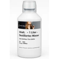 1000 ml (1 Liter) Destilliertes Wasser mit MessbecherLieferumfang: 1000 ml (1 Liter)  Destilliertes Wasser NameDestilliertes WasserSummenformelH2ODestilliertes Wasser (auch lateinisch: Aqua destillata) ist Wasser (H2O), das durch Destillation von den im normalen Quellwasser oder  Verunreinigungen befreit wurde. Die Lieferung erfolgt in lichtundurchlässiger PET Flasche mit Originalitätsversiegelung.Bild kann leicht von Produkt abweichenmit 50ml Messbecher5671Smoke-Shop.ch5,00 CHFsmoke-shop.ch5,00 CHF
