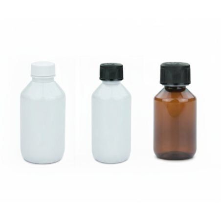 150 ml PET Flasche mit Kindersicherung - vers. Farben