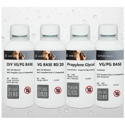 1000 ml (1 Liter) Basis verschiedene Mischungen 0mg (Base) USP GradeLieferumfang: 1000ml,   verschiedene Mischverhältnisse / ohne NikotinAuswahl: 50% PG / 50% VG30% PG / 70% VG20% PG / 80% VG100% PG  oder 100% VGInhaltsstoffe: 99.93% Propylenglykol Beschreibung: PROPYLENE GLYCOL USP/EP GRADE 99.9% vegetable Glycerin Beschreibung: CAS-Nr.: 56-81-5 USP / EP GradeDie Lieferung erfolgt in lichtundurchlässiger PET Flasche mit Originalitätsversiegelung.Bei dunkler, kühler Aufbewahrung ist eine Lagerung von mehr als 5 Jahren problemlos möglich. Hergestellt und produziert in Italien / Importiert Schweiz unter strengen Qualitätskontrollen Basis in PH EUR7 Qualität ( USP-Grade-Qualität )mit 50ml Messbecher gratis dazu Description : PROPYLENE GLYCOL USP/EP GRADE / Sicherheitsdatenblatt und Analysezertifikat vorhanden (auf Wunsch einsehbar) 1067Smoke-Shop.ch13,20 CHFsmoke-shop.ch13,20 CHF