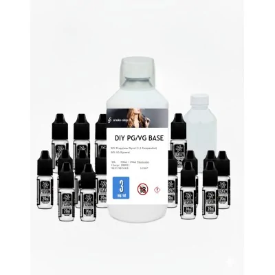 1000 ml (1 Liter) DIY Nikotinbase - Basis + Nikotin - vers. MischverhältnisseLieferumfang: 1 Liter Basis (Basis + x Nikotinshots) zum selbermischenGewünschte Stärke auswählen - Die Base + Nikotinshots zusammenmischen ergibt 1 Liter Base in der gewünschten Nikotinstärke und ZusammensetzungAuswahlmöglichkeiten: Base 50/50 (PG/VG) Base 80/20 (VG/PG), Base 70/30 (VG/PG) , Base 90/10 (VG/PG) Nikotinstärken: 3mg, 6mg, oder 9mg NIkotin auswählbar 3mg = 15 Nikotinshots (150 ml) + 850 ml Base 6mg = 30 Nikotinshots (300 ml) + 700 ml Base9mg = 45 Nikotinshots (450 ml)550 ml Base Update 04.02.2025: leider müssen wir erneut die Preise erhöhen 10ml Nikotinshots kosten mit dem neuen Nikotingesetzt alleine 3.00 CHF 3mg = 150ml Nik. = 45.00 CHF + Basis 20 Fr =69.90 CHF6mg = 300ml Nik. = 90.00 CHF + Basis 15 Fr =109.90 CHF 9mg = 450ml Nik. = 130.00 CHF + Basis 15 Fr =149 CHF 6349Smoke-Shop.ch74,90 CHFsmoke-shop.ch74,90 CHF 1000 ml (1 Liter) DIY Nikotinbase - Basis + Nikotin - vers. MischverhältnisseLieferumfang: 1 Liter Basis (Basis + x Nikotinshots) zum selbermischenGewünschte Stärke auswählen - Die Base + Nikotinshots zusammenmischen ergibt 1 Liter Base in der gewünschten Nikotinstärke und ZusammensetzungAuswahlmöglichkeiten: Base 50/50 (PG/VG) Base 80/20 (VG/PG), Base 70/30 (VG/PG) , Base 90/10 (VG/PG) Nikotinstärken: 3mg, 6mg, oder 9mg NIkotin auswählbar 3mg = 15 Nikotinshots (150 ml) + 850 ml Base 6mg = 30 Nikotinshots (300 ml) + 700 ml Base9mg = 45 Nikotinshots (450 ml)550 ml Base Update 04.02.2025: leider müssen wir erneut die Preise erhöhen 10ml Nikotinshots kosten mit dem neuen Nikotingesetzt alleine 3.00 CHF 3mg = 150ml Nik. = 45.00 CHF + Basis 20 Fr =69.90 CHF6mg = 300ml Nik. = 90.00 CHF + Basis 15 Fr =109.90 CHF 9mg = 450ml Nik. = 130.00 CHF + Basis 15 Fr =149 CHF 6349Smoke-Shop.ch74,90 CHFsmoke-shop.ch74,90 CHF