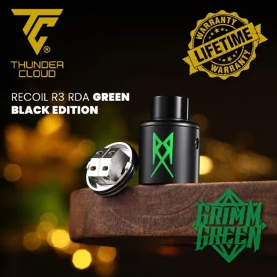 Recoil R3 RDA - Thunder Cloud x Grimm Green - vers. FarbenDer Recoil R3 ist das Ergebnis einer Zusammenarbeit zwischen Thunder Cloud und Grimm Green und ein RDA, der nicht unbemerkt bleibt.Das abgewinkelte, postless Single/Dual-Coil-Deck ermöglicht eine einfache Coil-Montage.2 ml Liquid-Kapazität.Einstellbarer Airflow über austauschbare Kammer (3,0 mm vorinstalliert, 2,5 mm im Lieferumfang enthalten), perfekt für RDL- bis DL-Zug.Zwei austauschbare Top-Caps und ein 510-Drip-Tip-Adapter für maximale Individualisierung im Lieferumfang enthalten.Kompatibel mit Bottom Feeder (Pin im Lieferumfang enthalten).Bündig mit Mods bis zu einem Durchmesser von 24 mm.17029Thunder Cloud x EL MONO VAPEADO R37,60 CHFsmoke-shop.ch37,60 CHF