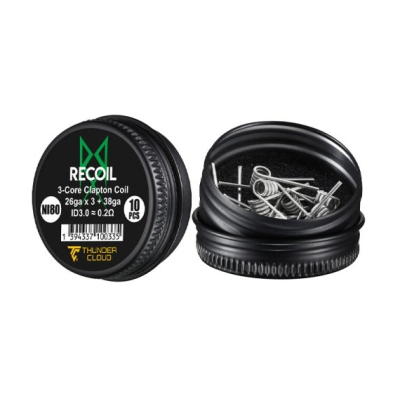 3-Core Clapton Coils Ni80 0.2ohm (10 Coils) - Thunder Cloud x Grimm Green3-Core Clapton Coils Ni80 0.2ohm (10 Coils) - Thunder Cloud x Grimm GreenVorgewickelte 3-Core Clapton-Spulen aus Ni80, perfekt für den Recoil R3 RDA.3x26G/38G.5 Windungen auf einer Ø3mm-Achse.0,20 Ω Einzelspule.Verkauft in einer Packung zu 10 Stück.17028Thunder Cloud x EL MONO VAPEADO R8,90 CHFsmoke-shop.ch8,90 CHF