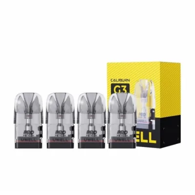 4x Caliburn G3 Pods - CRC / Sidefill - Ersatzkartuschen von Uwell (4 Pods) G3 Pro4x Caliburn G3 Pods - Ersatzkartuschen von UwellPod Kapazität: 2.5mL ( Seite Fill System ) / 3ml- Spulen-Widerstände: 0.6ohm / 0.9ohm / 1.2 ohm- Spulen-Installation: Integrierte Spule ( Magnetisch )- Kommt in einer Packung von vier (4)Die Uwell Caliburn G3 Ersatzpods bieten Platz für bis zu 2,5 ml Liquid und werden bequem per Sidefilling befüllt. Die integrierten Coils mit Mesh-Wicklung sind mit einem Widerstand von 0,6 Ohm (RDL) oder 0,9 Ohm (MTL) erhältlich.Durch einfaches Zusammenstecken wird der Pod magnetisch mit dem Akku verbunden.Topfill14593Uwell 15,90 CHFsmoke-shop.ch15,90 CHF 4x Caliburn G3 Pods - CRC / Sidefill - Ersatzkartuschen von Uwell (4 Pods) G3 Pro4x Caliburn G3 Pods - Ersatzkartuschen von UwellPod Kapazität: 2.5mL ( Seite Fill System ) / 3ml- Spulen-Widerstände: 0.6ohm / 0.9ohm / 1.2 ohm- Spulen-Installation: Integrierte Spule ( Magnetisch )- Kommt in einer Packung von vier (4)Die Uwell Caliburn G3 Ersatzpods bieten Platz für bis zu 2,5 ml Liquid und werden bequem per Sidefilling befüllt. Die integrierten Coils mit Mesh-Wicklung sind mit einem Widerstand von 0,6 Ohm (RDL) oder 0,9 Ohm (MTL) erhältlich.Durch einfaches Zusammenstecken wird der Pod magnetisch mit dem Akku verbunden.Topfill14593Uwell 15,90 CHFsmoke-shop.ch15,90 CHF