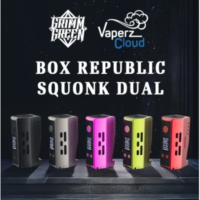 Box Republic Squonk Dual 200W 2x18650 - Grimm Green x Vaperz CloudWenn Grimm Green und Vaperz Cloud sich zusammentun, ist das Ergebnis einfach unglaublich: Eine massive und extrem leistungsstarke Box Bottom Feeder mit zwei Akkus.Funktioniert mit zwei 18650-Akkus (nicht im Lieferumfang enthalten).Leistung einstellbar von 5 bis maximal 200 Watt.Drei Betriebsmodi: Power, Bypass und Temperaturregelung.Squonk-Flasche mit einem Fassungsvermögen von 10 ml.Magnethalterung zum einfachen Einsetzen und Entnehmen der Flasche.Klares und gut lesbares OLED-Display.Robuste Konstruktion aus Edelstahl und Aluminiumlegierung.Zerstäuber mit einem Durchmesser von maximal 40 mm schließen bündig mit dem Mod ab.17115Vaperz Cloud118,90 CHFsmoke-shop.ch118,90 CHF