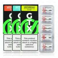 5x GTX Coils (V2 Mesh/ V4 Dual Mesh) Verdampferköpfe Vaporesso vers. OhmLieferumfang: 5x GTX Coil für PM80 Ersatzverdampferköpfe / Pod von Vaporesso 0.3 OhmDie passenden GTX (Ersatz) Coils zum Target PM80 Pod Kit von Vaporesso sind als GTX 0.2 Ohm Mesh (45 bis 60 Watt) und GTX 0.3 Ohm Mesh (32 bis 45 Watt) verfügbar.Wechseln lassen sich die Coils von Unten durch herausziehen.Kompatible Geräte: ARGET PM80, TARGET PM80 SE, GEN NANO, SWAG PX80, Luxe PM40, Luxe 80 , Luxe 80S, GTX GO 40, GTX GO 80, Gen NANO, GTX ONE, Target 809113Vaporesso14,90 CHFsmoke-shop.ch14,90 CHF 5x GTX Coils (V2 Mesh/ V4 Dual Mesh) Verdampferköpfe Vaporesso vers. OhmLieferumfang: 5x GTX Coil für PM80 Ersatzverdampferköpfe / Pod von Vaporesso 0.3 OhmDie passenden GTX (Ersatz) Coils zum Target PM80 Pod Kit von Vaporesso sind als GTX 0.2 Ohm Mesh (45 bis 60 Watt) und GTX 0.3 Ohm Mesh (32 bis 45 Watt) verfügbar.Wechseln lassen sich die Coils von Unten durch herausziehen.Kompatible Geräte: ARGET PM80, TARGET PM80 SE, GEN NANO, SWAG PX80, Luxe PM40, Luxe 80 , Luxe 80S, GTX GO 40, GTX GO 80, Gen NANO, GTX ONE, Target 809113Vaporesso14,90 CHFsmoke-shop.ch14,90 CHF