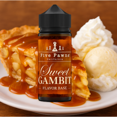 Sweet Gambit Original - 0mg 100ml - Five Pawns - shortfillEr braucht keine Einführung, hier ist ein großer Premium-Klassiker: der Gambit. Auf der Basis von Granny-Smith-Äpfeln wurde ein guter Geschmack von Karamell hinzugefügt. Stellen Sie sich eine flockige Kruste vor, die mit einem Klecks französischem Vanilleeis und ungesüßter Schlagsahne gekrönt wird - der Gambit wird Sie an den Apfelkuchen Ihrer Großmutter erinnern!Sweet Gambit Original - 0mg 50ml - Five Pawns - shortfillHersteller Five PawnsSortiment OriginalLand USAGeschmack Fruchtig &amp; GourmetPG/VG-Verhältnis 50/50Verpackung 120ml PE-Flasche mit kindersicherem VerschlussFüllmenge 100ml17141Five Pawns Signature vapor Liquids California24,90 CHFsmoke-shop.ch24,90 CHF