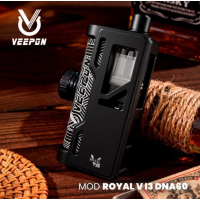 Mod Royal V i3 - DNA60 - Veepon - 60 Watt - DotAIO Tank kompatibelDer Royal V I3 von Veepon ist ein anpassbarer, leistungsstarker und kompakter Mod, den Sie sich nicht entgehen lassen sollten.Funktioniert mit einem 18650-Akku (nicht im Lieferumfang enthalten).Evolv DNA60-Chipsatz, vollständig anpassbar über Escribe.Leistung einstellbar von 1 bis 60 Watt.Kompatibel mit DotAIO-Tanks.Innovatives Ohm-Checker-System direkt in das Gehäuse des Mods integriert, perfekt zum Einlaufen der Coils.Seitenteile, Frontblende und Tasten austauschbar.Robustes Gehäuse und Seitenteile aus eloxiertem Aluminium.Kompatibel mit 510er Drip Tips.Kompaktes Format und ergonomisches Design.Klares und gut lesbares DNA60-Display.17220VEEPON - Tita159,90 CHFsmoke-shop.ch159,90 CHF