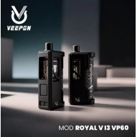 Mod Royal V i3 - VP60 - Veepon - 60 Watt - DotAIO Tank kompatibelDer Royal V I3 VP60 von Veepon ist genauso kompakt und leistungsstark wie die Version DNA60 und besticht durch seine perfekte Ausgewogenheit.Funktioniert mit einem 18650-Akku (nicht im Lieferumfang enthalten).Zuverlässiger und leistungsstarker VP60-Chipsatz.Leistung einstellbar von 1 bis 60 Watt.Kompatibel mit DotAIO-Tanks.Innovatives Ohm-Checker-System direkt im Mod-Gehäuse integriert, perfekt zum Einlaufen der Coils.Austauschbare Seiten- und Frontblenden sowie Tasten.Robustes Gehäuse und Blenden aus eloxiertem Aluminium.Kompatibel mit 510-Drip-Tip-Aufsatz.Kompaktes Format und ergonomisches Design.Klares und gut lesbares Display.17321VEEPON - Tita109,90&nbsp;CHFsmoke-shop.ch109,90&nbsp;CHF