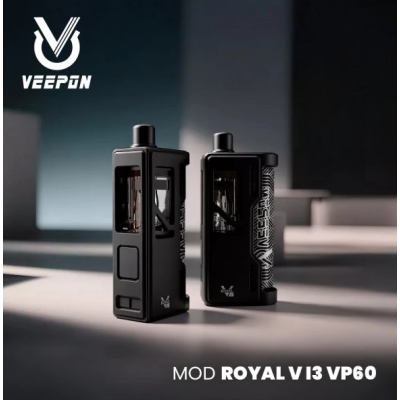 Mod Royal V i3 - VP60 - Veepon - 60 Watt - DotAIO Tank kompatibelDer Royal V I3 VP60 von Veepon ist genauso kompakt und leistungsstark wie die Version DNA60 und besticht durch seine perfekte Ausgewogenheit.Funktioniert mit einem 18650-Akku (nicht im Lieferumfang enthalten).Zuverlässiger und leistungsstarker VP60-Chipsatz.Leistung einstellbar von 1 bis 60 Watt.Kompatibel mit DotAIO-Tanks.Innovatives Ohm-Checker-System direkt im Mod-Gehäuse integriert, perfekt zum Einlaufen der Coils.Austauschbare Seiten- und Frontblenden sowie Tasten.Robustes Gehäuse und Blenden aus eloxiertem Aluminium.Kompatibel mit 510-Drip-Tip-Aufsatz.Kompaktes Format und ergonomisches Design.Klares und gut lesbares Display.17321VEEPON - Tita109,90&nbsp;CHFsmoke-shop.ch109,90&nbsp;CHF