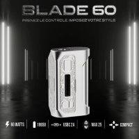 Mod Blade 60 - Vypers Vapes X Wick'd - 60 Watt Chipset Vypers CoreLeistungsstark, kompakt und absolut hochwertig: Vypers Vapes präsentiert in Zusammenarbeit mit Wick'D den Mod Blade 60.Funktioniert mit einem 18650-Akku (nicht im Lieferumfang enthalten).Präziser und leistungsstarker Vypers Core 60-Chipsatz.Leistung einstellbar von 1 bis 60 Watt.Klares und gut lesbares 0,91-Zoll-OLED-Display.Robuste Konstruktion aus eloxiertem 6061-Aluminium.Federnder 510-Pin für sichere Konnektivität.Austauschbare Seitenwände.Verdampfer mit einem maximalen Durchmesser von 25 mm schließen bündig mit dem Mod ab.17325Vypers Vape und Wick'D85,00&nbsp;CHFsmoke-shop.ch85,00&nbsp;CHF